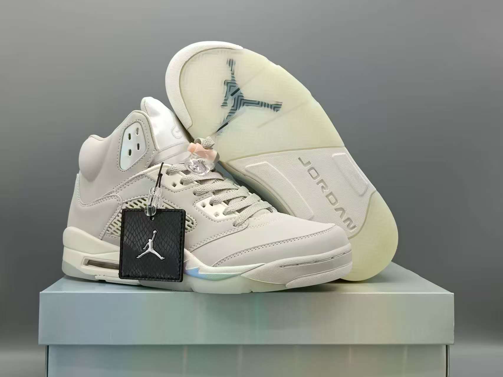 Women's Running Weapon Air Jordan 5 Cream Shoes 021